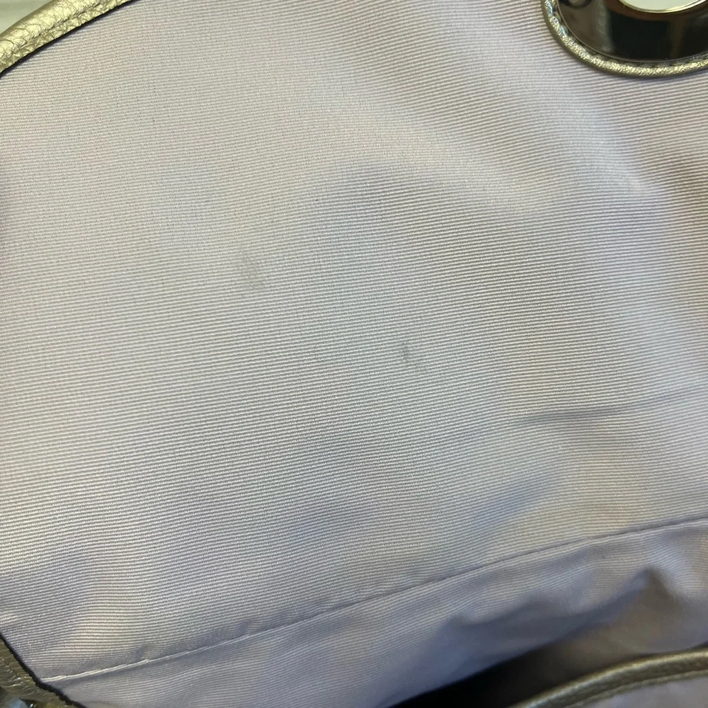 Coach Metallic Silver Leather Shoulder Bag